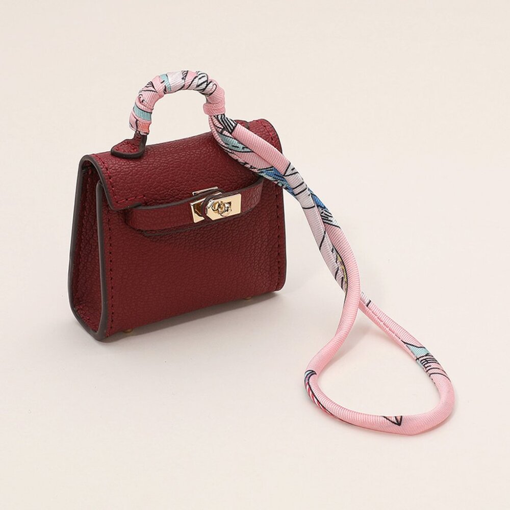 Mini Handbag Designer Inspo Kelly Bag Purse Charm to Store Ipods Ear Pods - Picture 5 of 15